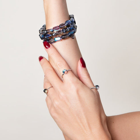 Milchstraße | 925 Sterling Silber | Galaxie Glasring